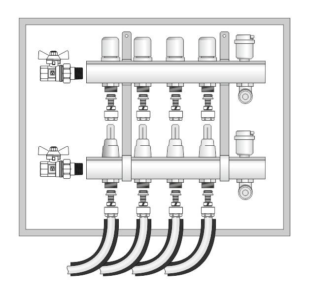 Распределительный коллектор гребенка системы отопления - принцип работы, устройства и монтажа