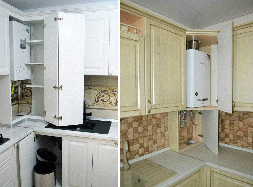 Красивому дизайну система отопления не помеха: как спрятать газовый котёл на кухне?