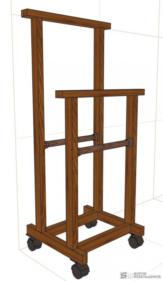 Деревянная напольная вешалка для одежды своими руками: фото идеи + инструкция по изготовлению