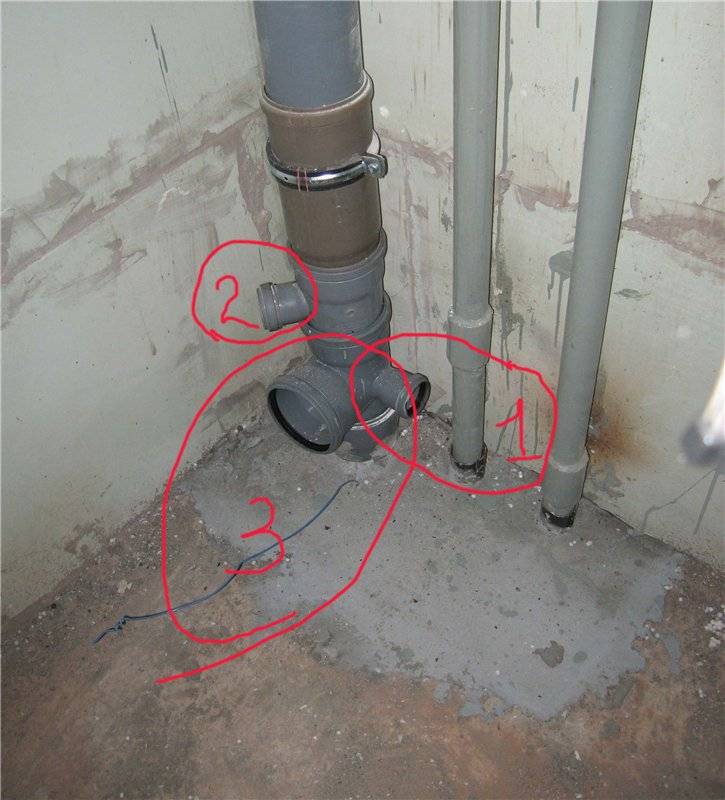 Разводка труб в ванной - канализация