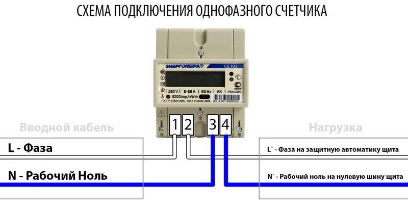 Схема подключения электросчетчика
