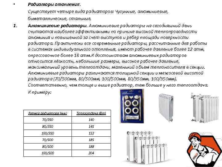 Алюминиевые радиаторы отопления: технические характеристики, как выбрать, устройство и виды на примерах фото и видео