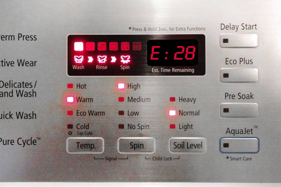 Коды ошибок стиральной машины самсунг