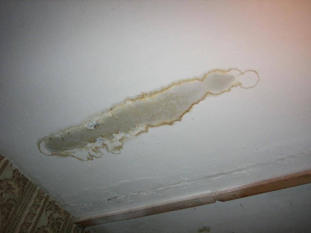 Как вывести пятна на потолке из гипсокартона после протекания крыши