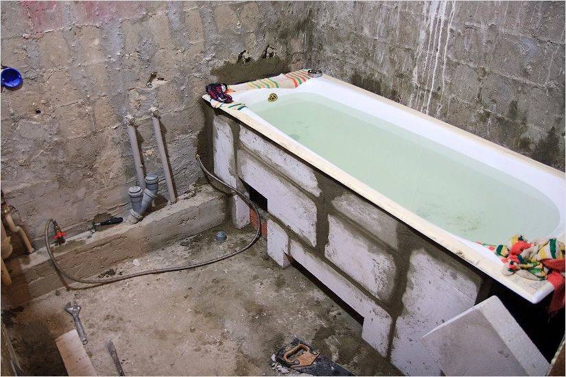 Установка стальных ванн - все о канализации