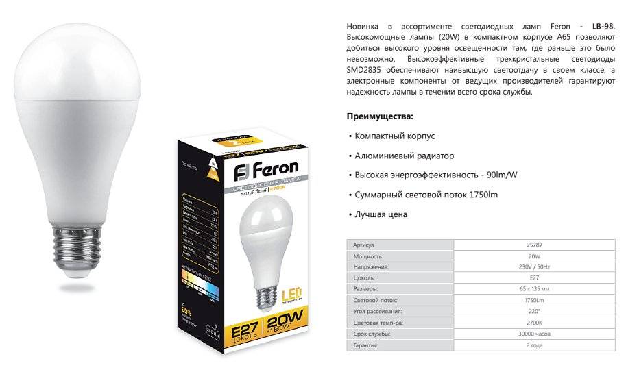 Светодиодные лампы «feron»: отзывы, плюсы и минусы производителя + лучшие модели