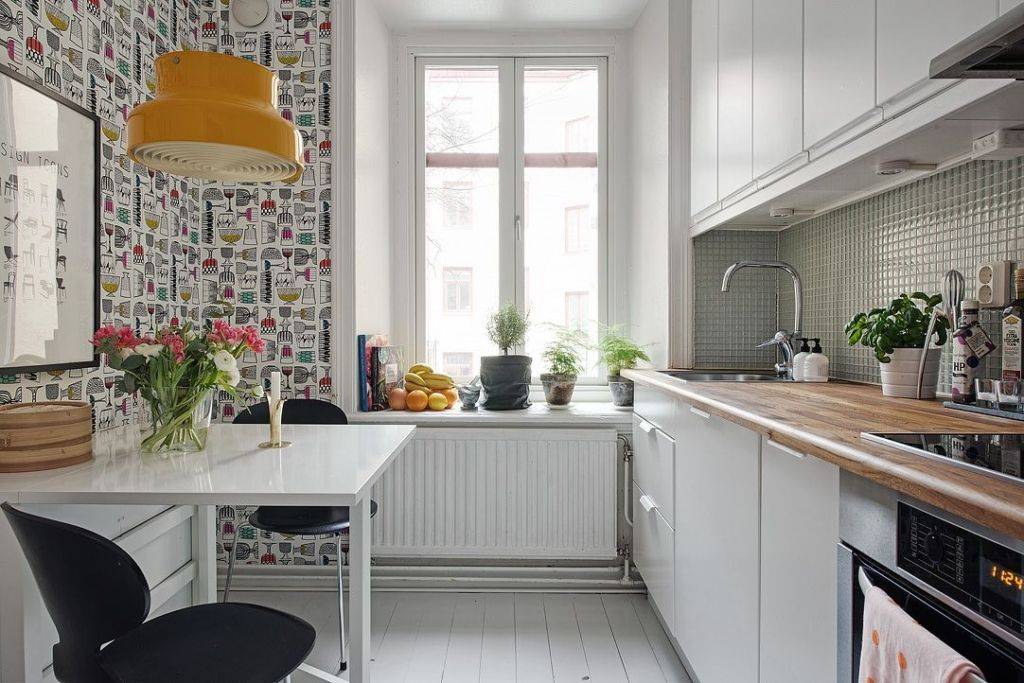 Фотообои в интерьере маленькой кухни: лучшие идеи, фото, хитрости от дизайнеров