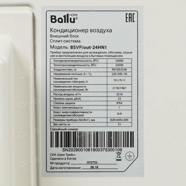 Все про сплит-систему ballu bsv 09hn1 — характеристики, цены, отзывы!