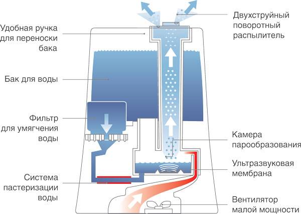 Как работает ультразвуковой увлажнитель воздуха + ТОП 10 востребованных моделей