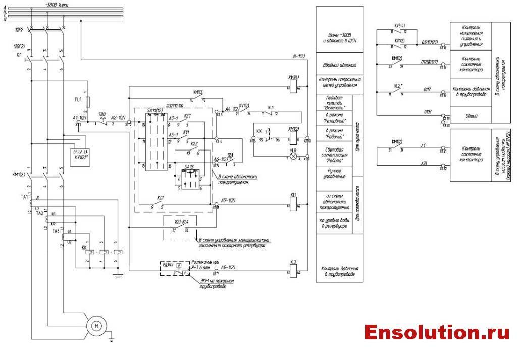 Щит управления насосом схема